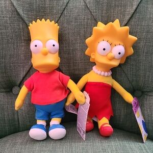 Simpsons Bart and Lisa Plush Set - Red and Yellow